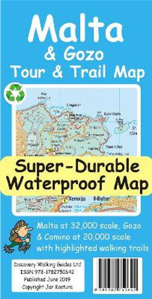 Malta and Gozo Tour and Trail Super-Durable Map by Jan Kostura 9781782750642