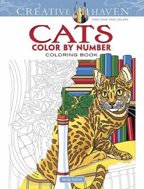 Creative Haven Cats Color by Number Coloring Book by George Toufexis 9780486818535