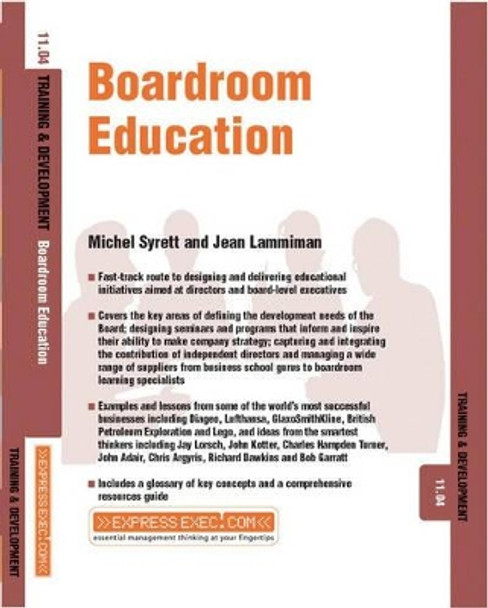 Boardroom Education: Training and Development 11.4 by Michel Syrett 9781841124452