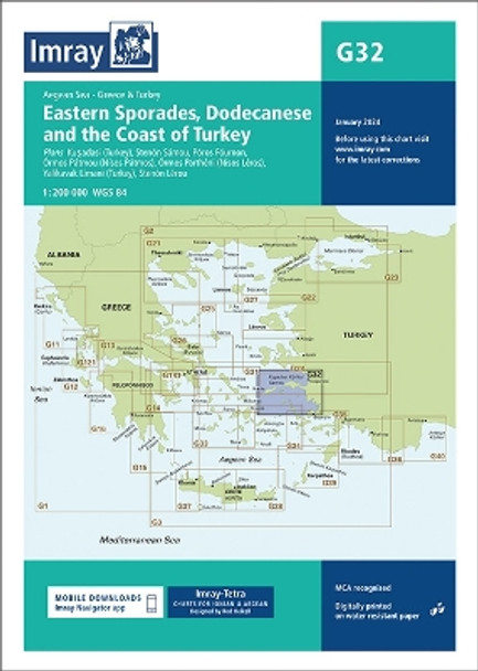 Imray Chart G32: Eastern Sporades, Dodecanese & the Coast of Turkey: 2024 by Imray 9781786795533