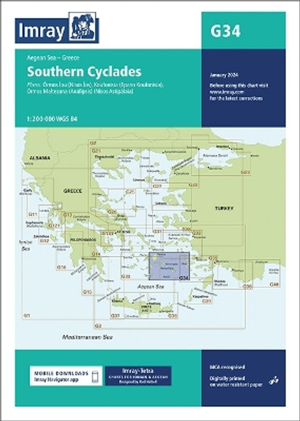 Imray Chart G34: Southern Cyclades: 2024 by Imray 9781786795557