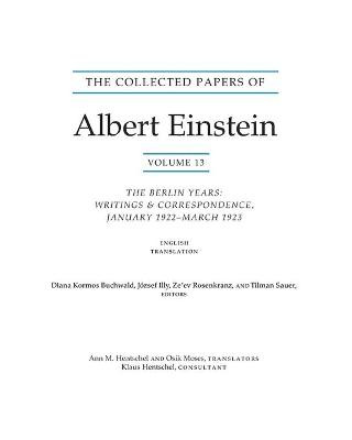 The Collected Papers of Albert Einstein, Volume 13: The Berlin Years: Writings & Correspondence, January 1922 - March 1923 (English Translation Supplement) by Albert Einstein