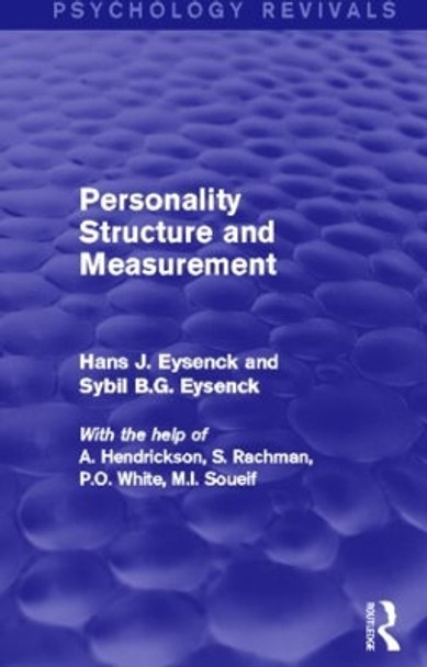 Personality Structure and Measurement by Hans J. Eysenck 9780415840910