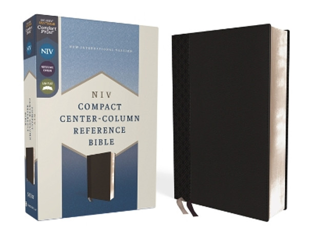 NIV, Compact Center-Column Reference Bible, Leathersoft, Black, Red Letter, Comfort Print by Zondervan 9780310462880