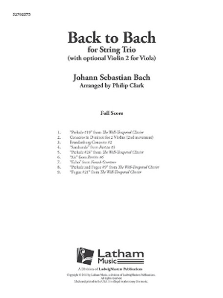 Back to Bach: Conductor Score by Johann Sebastian Bach 9781621569329