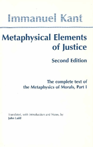 Metaphysical elements of Justice by Immanuel Kant 9780872204188