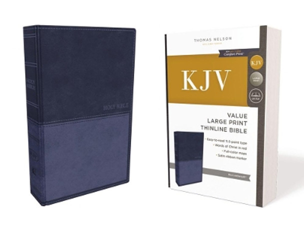 KJV, Value Thinline Bible, Large Print, Leathersoft, Blue, Red Letter Edition, Comfort Print: Holy Bible, King James Version by Thomas Nelson