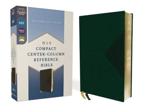 NIV, Compact Center-Column Reference Bible, Leathersoft, Green, Red Letter, Comfort Print by Zondervan 9780310462927