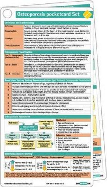 Osteoporosis Pocketcard Set by Bbp 9781591030720