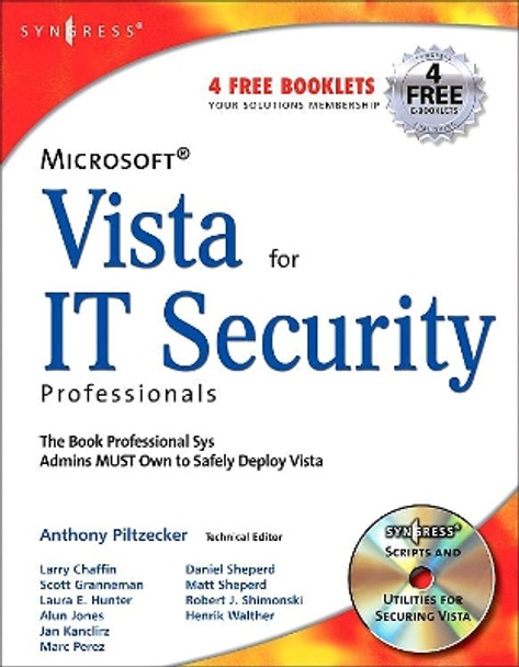 Microsoft Vista for IT Security Professionals by Anthony Piltzecker 9781597491396