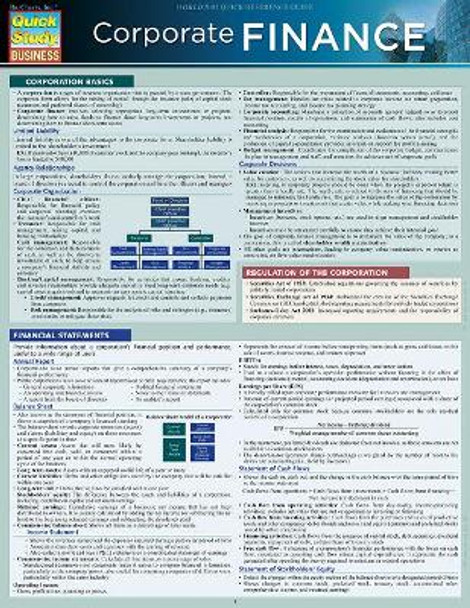 Corporate Finance: QuickStudy Laminated Reference Guide by BarCharts, Inc. 9781423234692