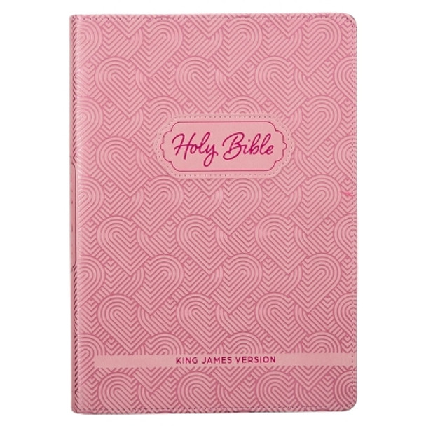 KJV Kids Bible, 40 Pages Full Color Study Helps, Presentation Page, Ribbon Marker, Holy Bible for Children Ages 8-12, Light Pink Hearts Faux Leather Flexible Cover by Christian Art Gifts 9781639522972