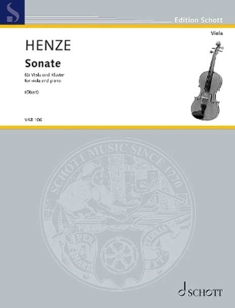 Sonate Viola and Piano by Hans Werner Henze 9781705194447