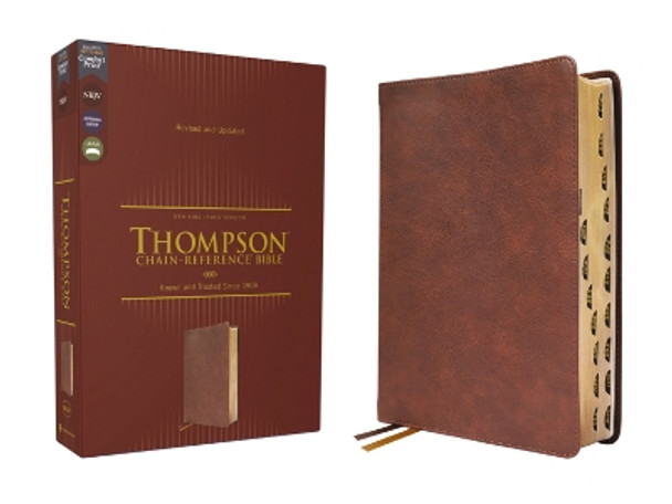 NKJV, Thompson Chain-Reference Bible, Leathersoft, Brown, Red Letter, Thumb Indexed, Comfort Print by Dr. Frank Charles Thompson 9780310459422