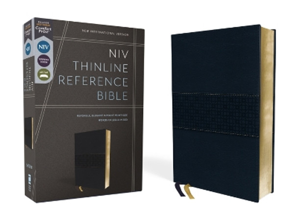 NIV, Thinline Reference Bible, Leathersoft, Navy, Red Letter, Comfort Print by Zondervan 9780310462729