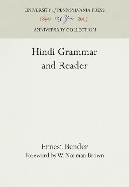 Hindi Grammar and Reader by Ernest Bender 9781512800241