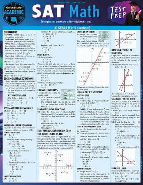 SAT Math Test Prep: A Quickstudy Laminated Reference Guide by Stephen Reiss 9781423249818