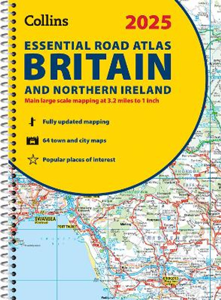 2025 Collins Essential Road Atlas Britain and Northern Ireland: A4 Spiral (Collins Road Atlas) by Collins Maps 9780008652906