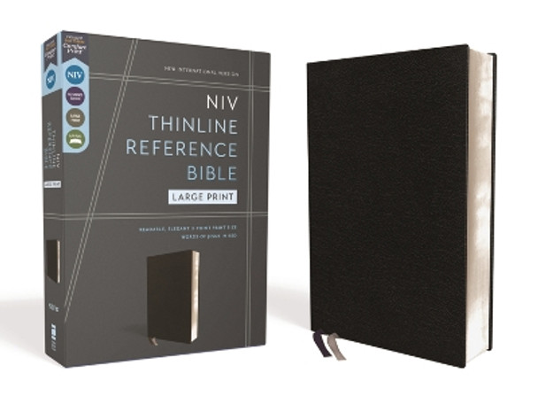 NIV, Thinline Reference Bible, Large Print, European Bonded Leather, Black, Red Letter, Comfort Print by Zondervan 9780310462644