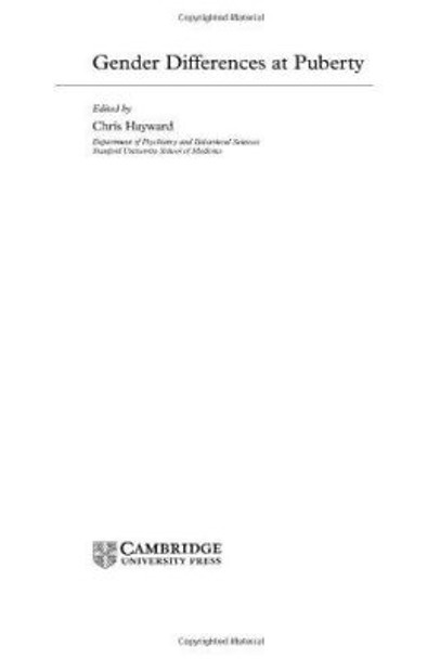 Gender Differences at Puberty by Chris Hayward 9780521807043