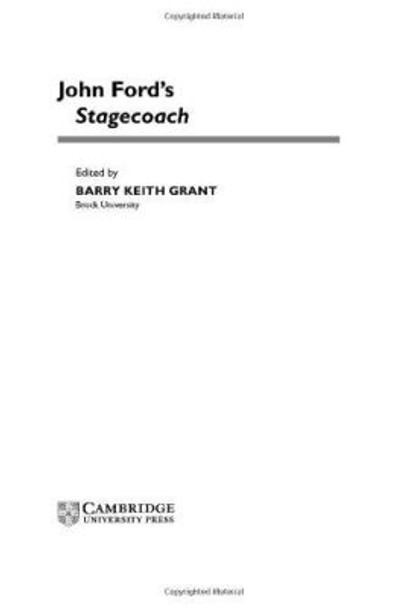 John Ford's Stagecoach by Barry Keith Grant 9780521793315