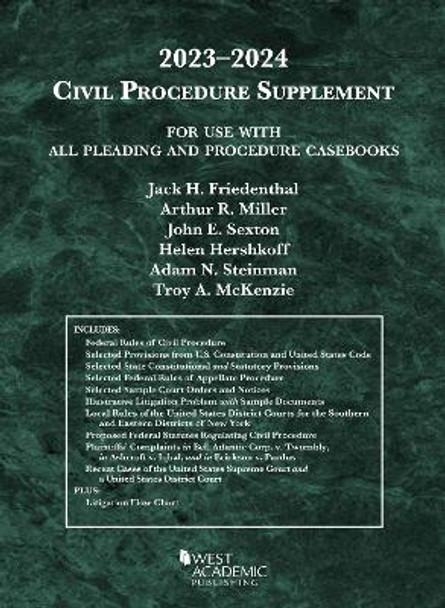 Civil Procedure Supplement, for Use with All Pleading and Procedure Casebooks, 2023-2024 by Jack H. Friedenthal 9798887860183