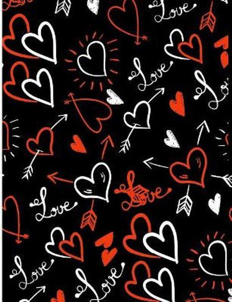 Valentine Heart Love Pattern: Cute Lovers College Ruled Line Composition Book by Jen Sterling 9781073039821