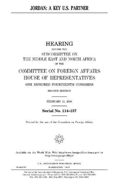 Jordan: A Key U.S. Partner by Professor United States Congress 9781981213764