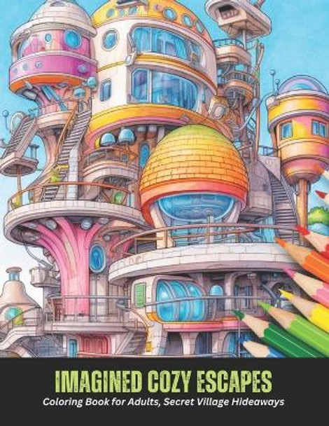 Imagined Cozy Escapes: Coloring Book for Adults, Secret Village Hideaways, 50 pages, 8.5 x 11 inches by MacKenzie F McCarty 9798859451005