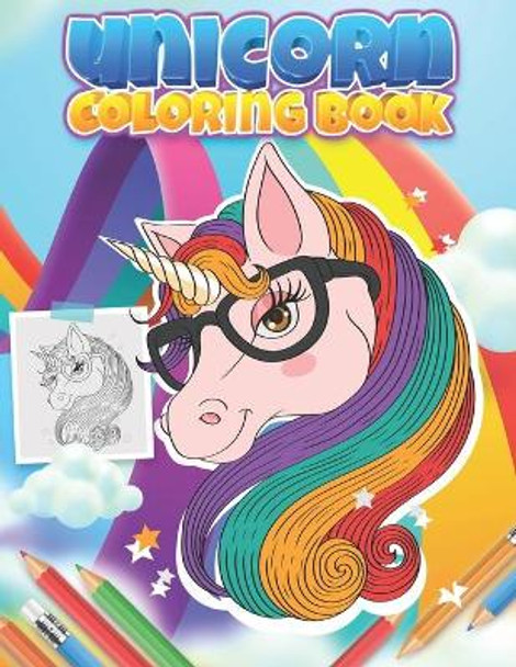 Unicorn Coloring Book: For Kids: Unicorn with Surfboard Coloring Sheet, Playing Guitar, Skateboard, and more! by Carta Publishing 9798699987917