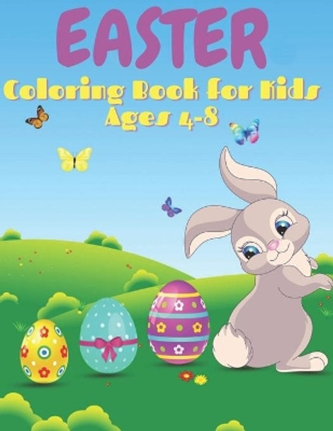 Easter Coloring Book for Kids Ages 4-8: 50 Cute Designs, Easter Bunny, Coloring Book for Toddlers, Simple Drawings, Large print 8.5 x 11 inches by Coolbook Press 9798714719301