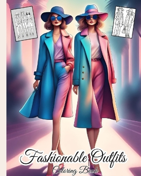 Fashionable Outfits Coloring Book: Trendy Designs, Gorgeous, Stylish Outfits to Color for Adult Women, Teen Girls by Thy Nguyen 9798881345884