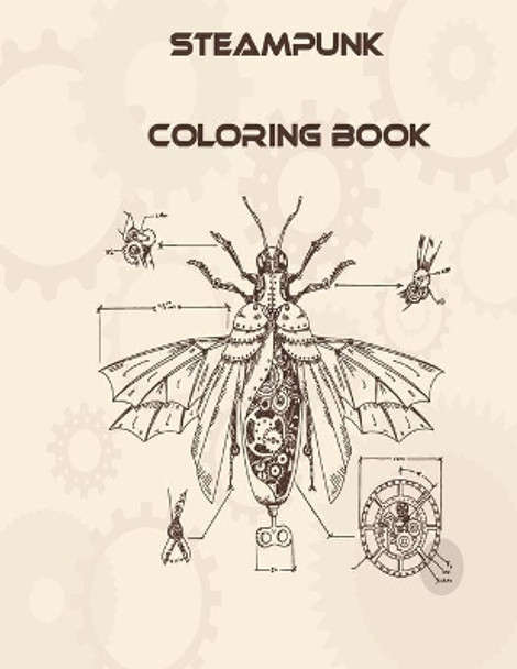 Steampunk Coloring Book: 32 Victorian Sci-Fi Fantasy Style Designs for Stress Relief and Relaxation - Mechanical Gears, Clocks, Patterns, Animals, ... by Activity Production 9798654952127