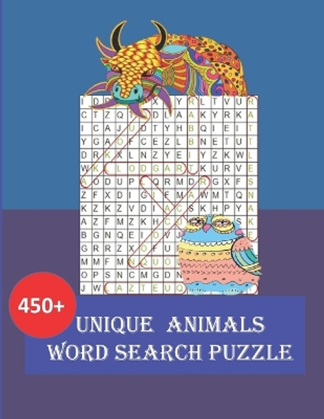 Unique Animals Word Search Puzzle: Dare to keep your Brain busy with over 450 animals word search. . Large Print with Cute Dragon cover . Great gift for animals and nature lovers by Boyce Forbes 9798676334178