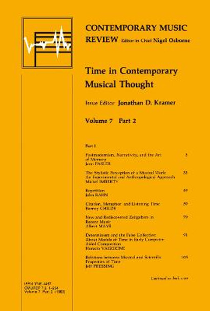 Time in Contemporary Musical Thought by Jonathan D. Kramer