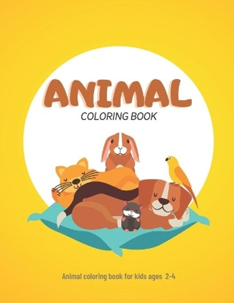 Yellow Animal coloring book for kids ages 2-4: children's animal coloring books by Irisreina Publishing 9798683645830