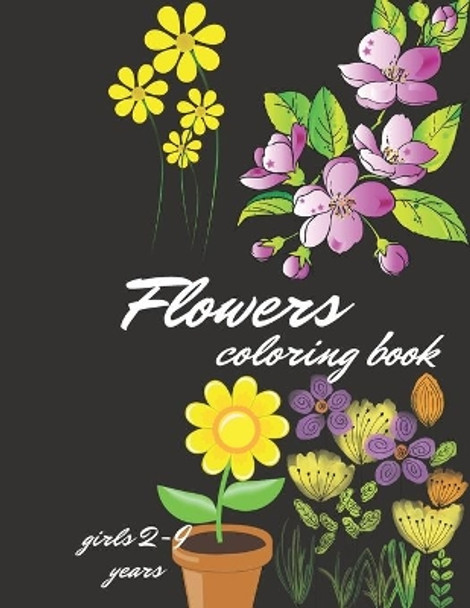 Flowers coloring book: empty Flowers images for coloring by Happy Day 9798653313400