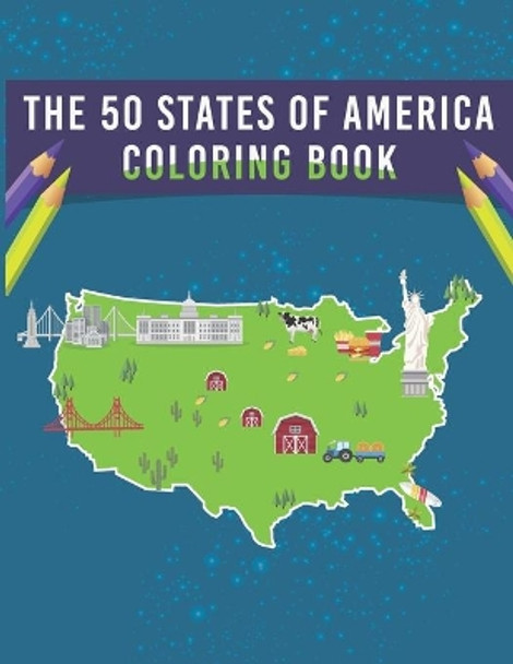 The 50 States Of America Coloring Book by Shoraner Press Publication 9798575933717