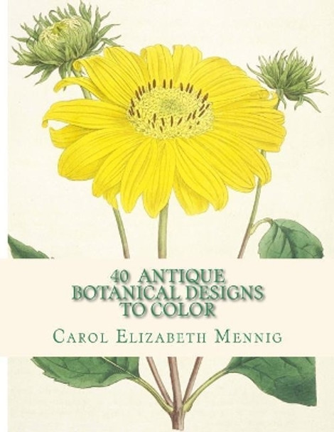 40 Antique Botanical Designs to Color by Carol Elizabeth Mennig 9781514890929