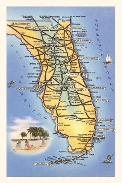 Vintage Journal Map of Florida by Found Image Press 9781669518136