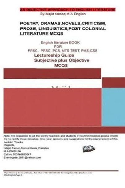 A Superb Book of English Literature Subjective Plus Objective: English Literature by MR Majid Farooq 9781540528018