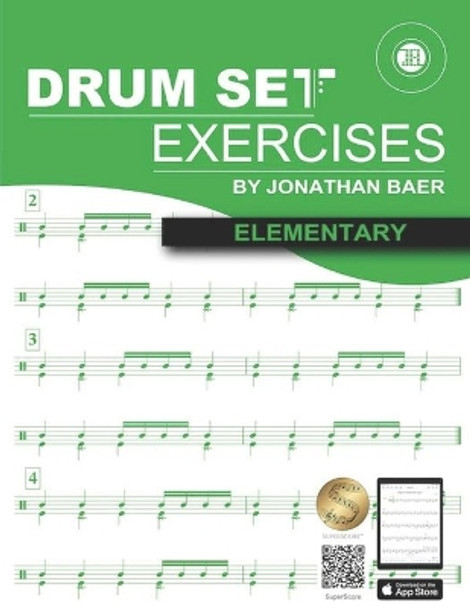 Elementary Drum Set Exercises by Jonathan Baer 9781544783055