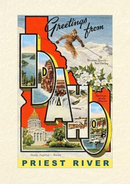 Vintage Lined Notebook Greetings from Priest River Idaho by Found Image Press 9798385414154