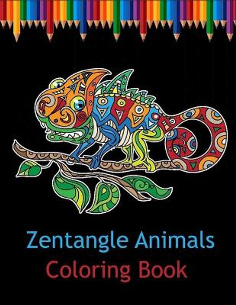 Zentangle animals coloring book: Simple & Easy Animals Zentangle Coloring Book for Beginners Adults by Flexi Lax 9798712642540