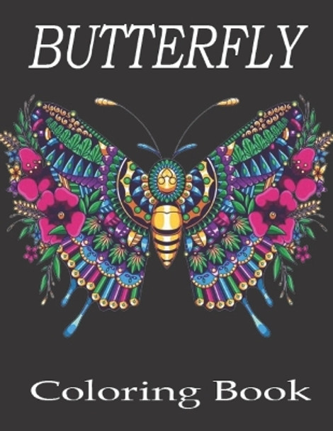 Butterfly Coloring Book: A Beautiful Butterfly Adult Coloring Book for Butterfly Lovers by Hamid Book Cafe 9798846386839