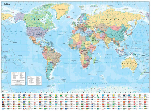 Collins World Wall Laminated Map Collins Maps 9780008712587
