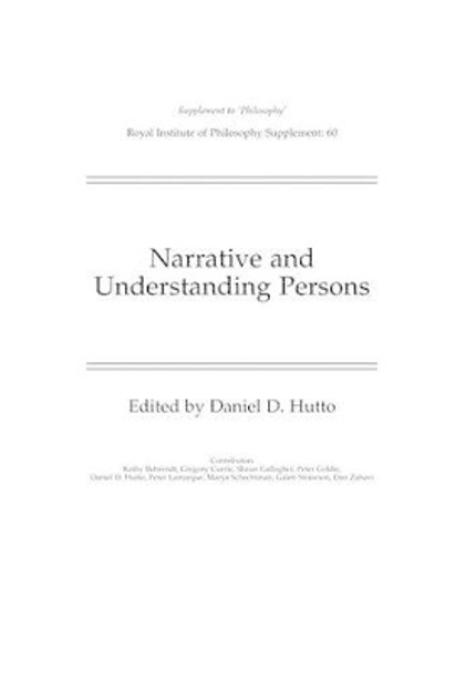 Narrative and Understanding Persons by Daniel D. Hutto 9780521714099
