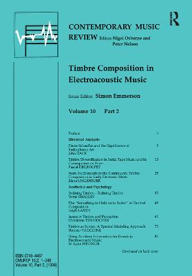 Timbre Composition in Electroacoustic Music by Simon Emmerson