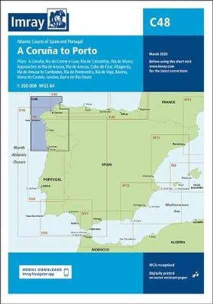 Imray Chart C48: A Coruna to Porto by Imray