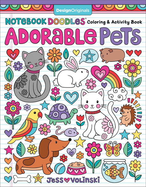 Notebook Doodles Adorable Pets: Coloring & Activity Book by Jess Volinski